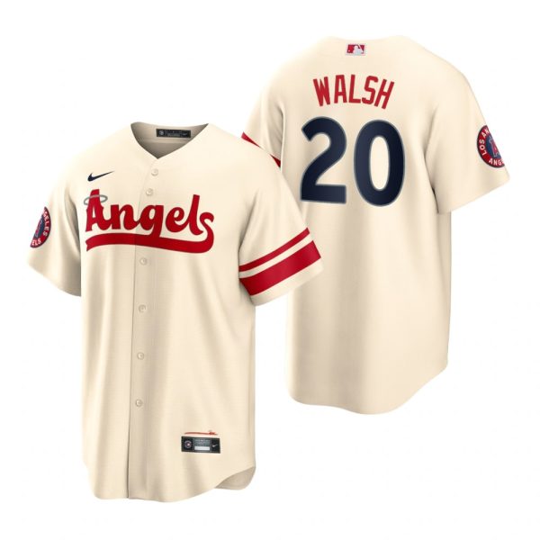 Superb Los Angeles Angels #20 Jared Walsh Cream Men's MLB Nike 2022 City Connect Game Jersey