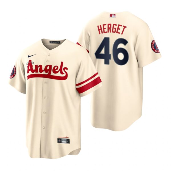 HighQuality Los Angeles Angels #46 Jimmy Herget Cream Men's MLB Nike 2022 City Connect Game Jersey