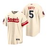 Impressive Los Angeles Angels #5 Matt Duffy Cream Men's MLB Nike 2022 City Connect Game Jersey