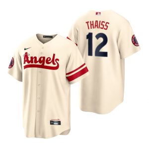 HighQuality Los Angeles Angels #12 Matt Thaiss Cream Men's MLB Nike 2022 City Connect Game Jersey