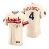 Premium Los Angeles Angels #4 Andrew Velazquez Cream Men's MLB Nike Authentic 2022 City Connect Jersey