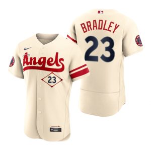 Stunning Los Angeles Angels #23 Archie Bradley Cream Men's MLB Nike Authentic 2022 City Connect Jersey