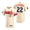 Stunning Los Angeles Angels #22 David Fletcher Cream Men's MLB Nike Authentic 2022 City Connect Jersey