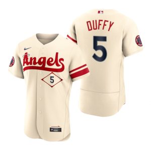 Fantastic Los Angeles Angels #5 Matt Duffy Cream Men's MLB Nike Authentic 2022 City Connect Jersey