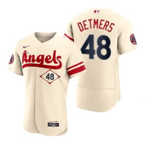 Fantastic Los Angeles Angels #48 Reid Detmers Cream Men's MLB Nike Authentic 2022 City Connect Jersey