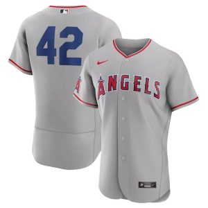 Stunning Los Angeles Angels 2023 Jackie Robinson Day Gray Men's Nike Authentic Jersey