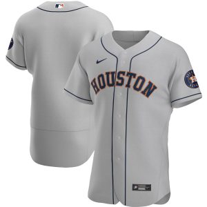 Delightful Houston Astros Men's Nike Gray Road 2020 Authentic Official Team MLB Jersey