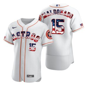 Stunning Houston Astros #15 Carlos Beltran Men's Nike White Fluttering USA Flag Limited Edition Authentic MLB Jersey