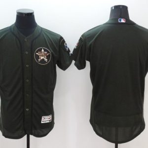 Amazing Astros Blank Green Flexbase Authentic Collection Salute to Service Stitched MLB Jersey