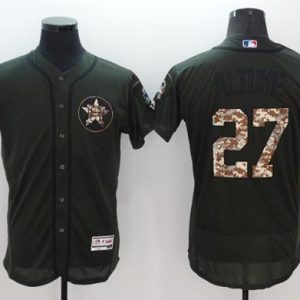 Amazing Astros #27 Jose Altuve Green Flexbase Authentic Collection Salute to Service Stitched MLB Jersey