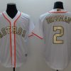 Fantastic Astros #2 Alex Bregman White 2017 World Series Champions Gold Program Cool Base Stitched MLB Jersey