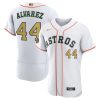 Impressive Houston Astros #44 Yordan Alvarez Nike White/Gold 2023 Gold Collection Authentic Jersey