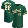 Superb Oakland Athletics #26 Matt Chapman Men's Nike Kelly Green Alternate 2020 Authentic Player MLB Jersey