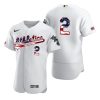 HighQuality Oakland Athletics #2 Khris Davis Men's Nike White Fluttering USA Flag Limited Edition Authentic MLB Jersey