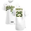 Premium Oakland Athletics #25 Stephen Piscotty Men's Nike White Home 2020 Authentic Player MLB Jersey