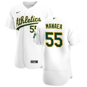 Delightful Oakland Athletics #55 Sean Manaea Men's Nike White Home 2020 Authentic Player MLB Jersey