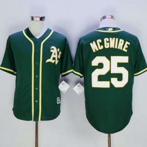 Amazing Athletics #25 Mark McGwire Green New Cool Base Stitched MLB Jersey