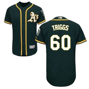 Amazing Athletics #60 Andrew Triggs Green Flexbase Authentic Collection Stitched MLB Jersey