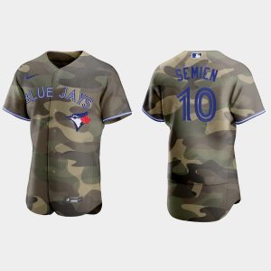 Delightful Toronto Blue Jays #10 Marcus Semien Men's Nike 2021 Armed Forces Day Authentic MLB Jersey  Camo