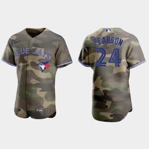 Delightful Toronto Blue Jays #24 Nate Pearson Men's Nike 2021 Armed Forces Day Authentic MLB Jersey  Camo