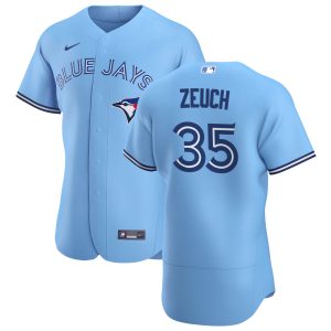 Superb Toronto Blue Jays #35 T.J. Zeuch Men's Nike Light Blue Alternate 2020 Authentic Player MLB Jersey