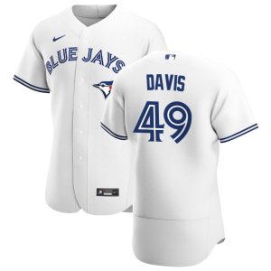 Outstanding Toronto Blue Jays #49 Jonathan Davis Men's Nike White Home 2020 Authentic Player MLB Jersey