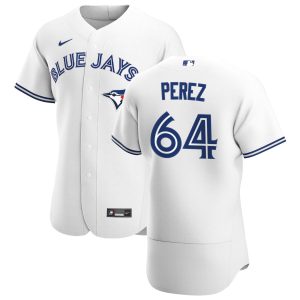 Fantastic Toronto Blue Jays #64 Hector Perez Men's Nike White Home 2020 Authentic Player MLB Jersey