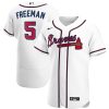 Exceptional Atlanta Braves #5 Freddie Freeman Men's Nike White Home 2020 Authentic Player MLB Jersey