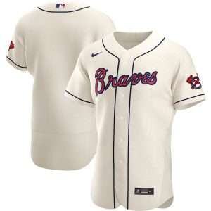 Delightful Atlanta Braves Men's Nike Cream Alternate 2020 Authentic Official MLB Team Jersey