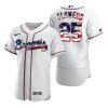 Exceptional Atlanta Braves #25 Tyler Flowers Men's Nike White Fluttering USA Flag Limited Edition Authentic MLB Jersey