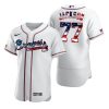 Impressive Atlanta Braves #77 Luke Jackson Men's Nike White Fluttering USA Flag Limited Edition Authentic MLB Jersey