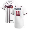 Premium Atlanta Braves #11 Ender Inciarte Men's Nike White Home 2020 Authentic Player MLB Jersey