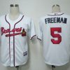 Exceptional Braves #5 Freddie Freeman White Cool Base Stitched MLB Jersey