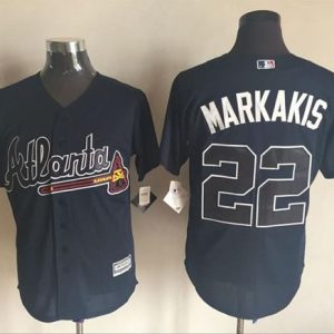 Amazing Braves #22 Nick Markakis Blue New Cool Base Stitched MLB Jersey