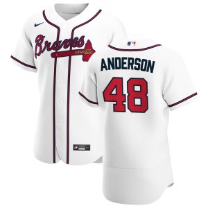 Amazing Atlanta Braves #48 Ian Anderson Men's Nike White Home 2020 Authentic Player MLB Jersey