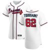Stunning Atlanta Braves #62 Touki Toussaint Men's Nike White Home 2020 Authentic Player MLB Jersey