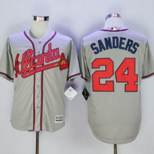 Delightful Braves #24 Deion Sanders Grey New Cool Base Stitched MLB Jersey