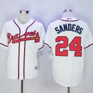 Premium Braves #24 Deion Sanders White New Cool Base Stitched MLB Jersey