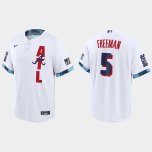 Fantastic Atlanta Braves #5 Freddie Freeman 2021 MLB All Star Game Fan's Version White Jersey