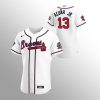 Impressive Atlanta Braves #13 Ronald Acuna Jr. Men's Nike 150th Anniversary 2021 World Series Authentic MLB Jersey   White