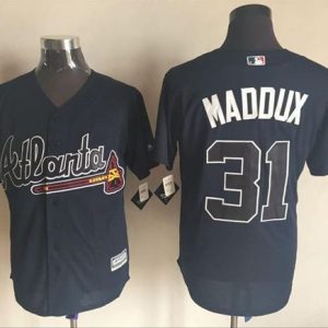 Premium Braves #31 Greg Maddux Blue New Cool Base Stitched MLB Jersey