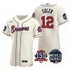 HighQuality Atlanta Braves #12 Jorge Soler Men's Nike 150th Anniversary 2021 World Series Authentic MLB Jersey   Cream