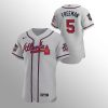 Exceptional Atlanta Braves #5 Freddie Freeman Men's Nike 150th Anniversary 2021 World Series Authentic MLB Jersey   Grey