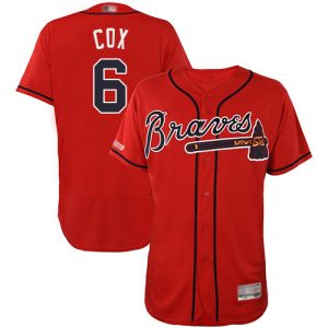 Amazing Braves #6 Bobby Cox Red Flexbase Authentic Collection Stitched MLB Jersey