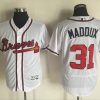 Superb Braves #31 Greg Maddux White Flexbase Authentic Collection Stitched MLB Jersey