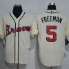 Fantastic Braves #5 Freddie Freeman Cream New Cool Base Stitched MLB Jersey