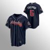 Delightful Atlanta Braves #5 Freddie Freeman Men's Nike 150th Anniversary 2021 World Series Game MLB Jersey   Navy