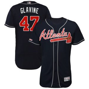 Delightful Braves #47 Tom Glavine Navy Blue Flexbase Authentic Collection Stitched MLB Jersey