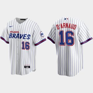 Superb Atlanta Braves #16 Travis D'Arnaud White Men's Nike 2021 City Connect Replica MLB Jersey