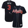Outstanding Braves #3 Babe Ruth Navy Blue Flexbase Authentic Collection Stitched MLB Jersey